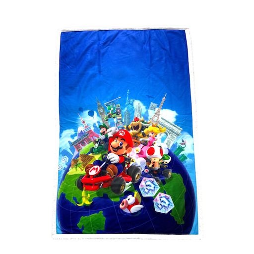 WT&T Couverture en sherpa circuit Mario Kart - 100 x 150 cm
