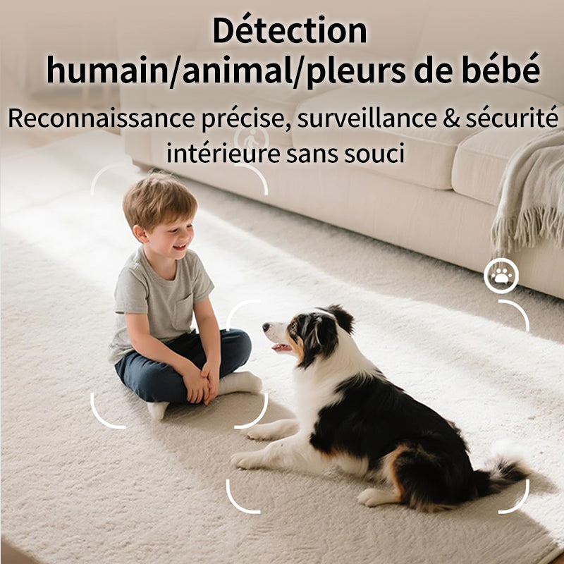 UNIVIEW Youkey P310 Caméra de Surveillance Intérieure PTZ 2,5K, Détection 360° des Personnes, Animaux et Pleurs de Bébé, Wi‑Fi 6 (2,4/5 GHz), Suivi Automatique, Audio Bidirectionnel, Appairage Bluetooth, Aucun Abonnement Mensuel