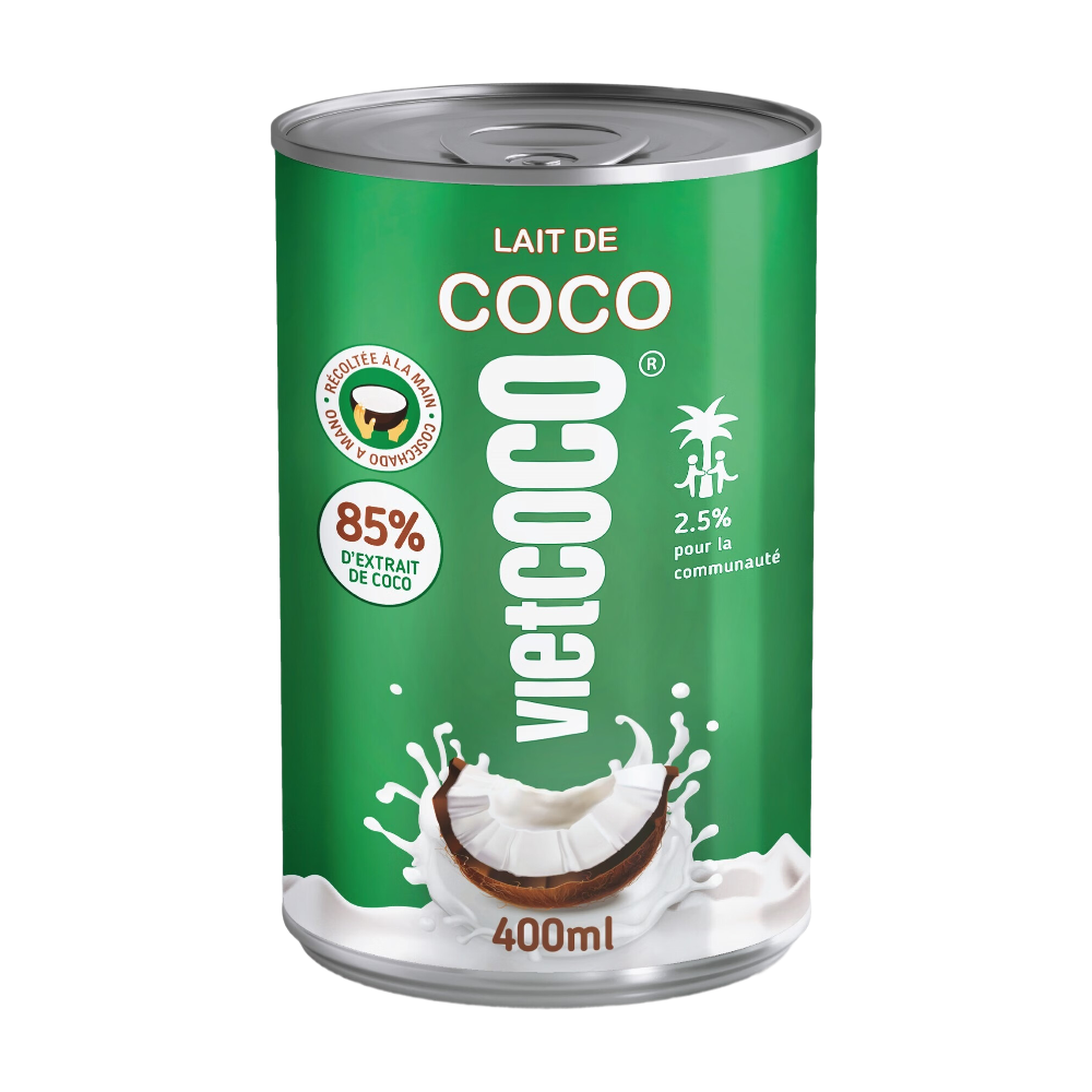 Vietcoco Lait de coco 17-19 % de matières grasses 400 ml