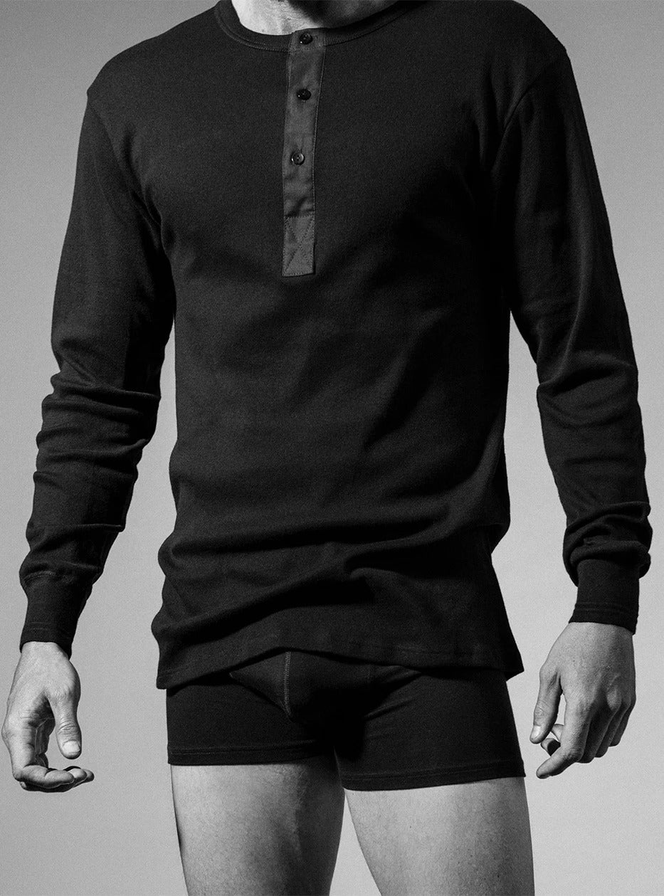 Resteröds Pull en tricot style grand-père Noir L