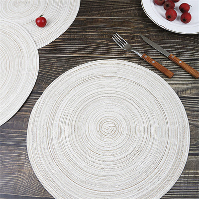 Sets de table ronds tissés en polyester, Couleur café, 38 cm, 6 pièces, Isolation thermique, Antidérapants, Lavables, Pour cuisine et table à manger