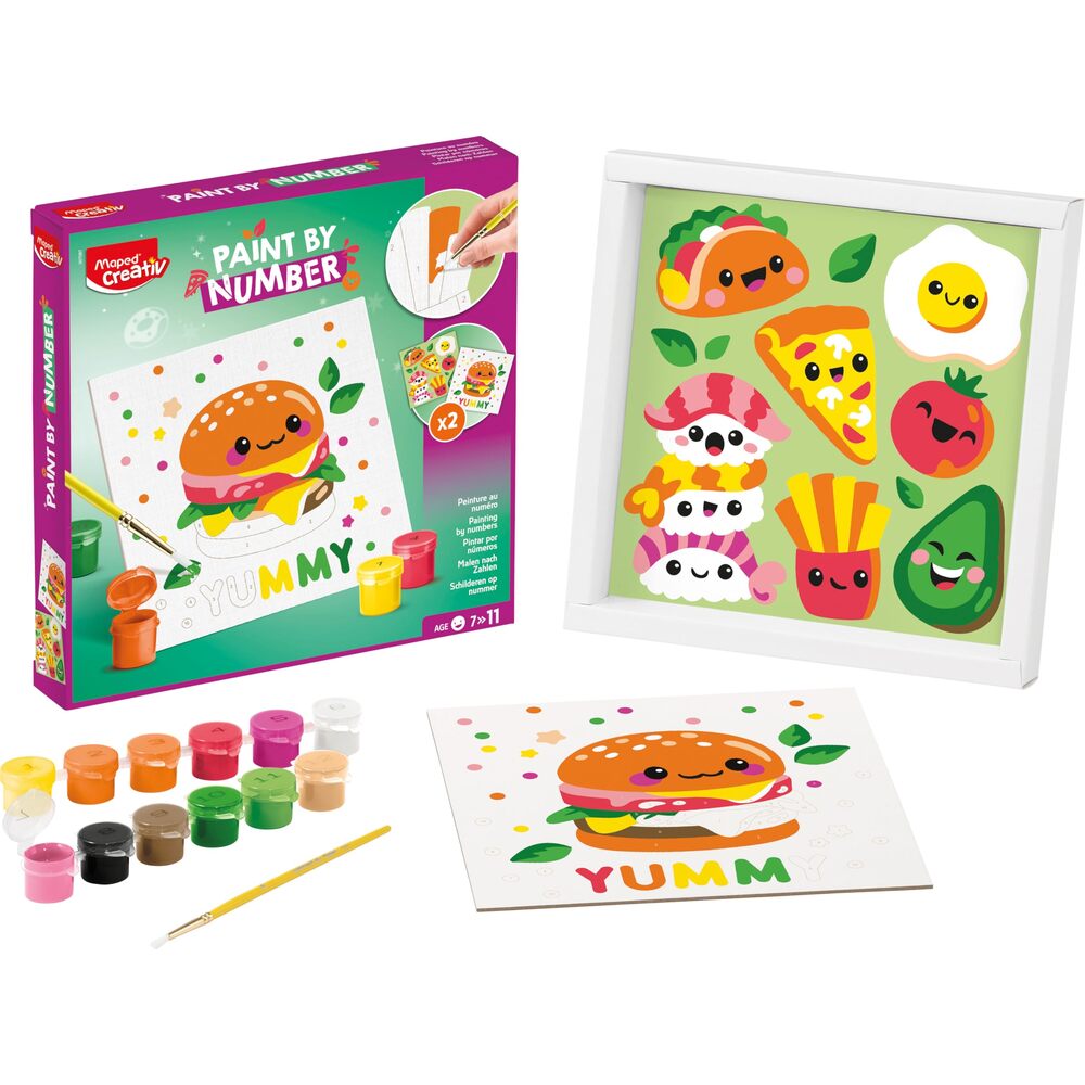 Maped Creativ Peinture par Numéros – Kawai Food Salty – Activité de Peinture pour Enfants