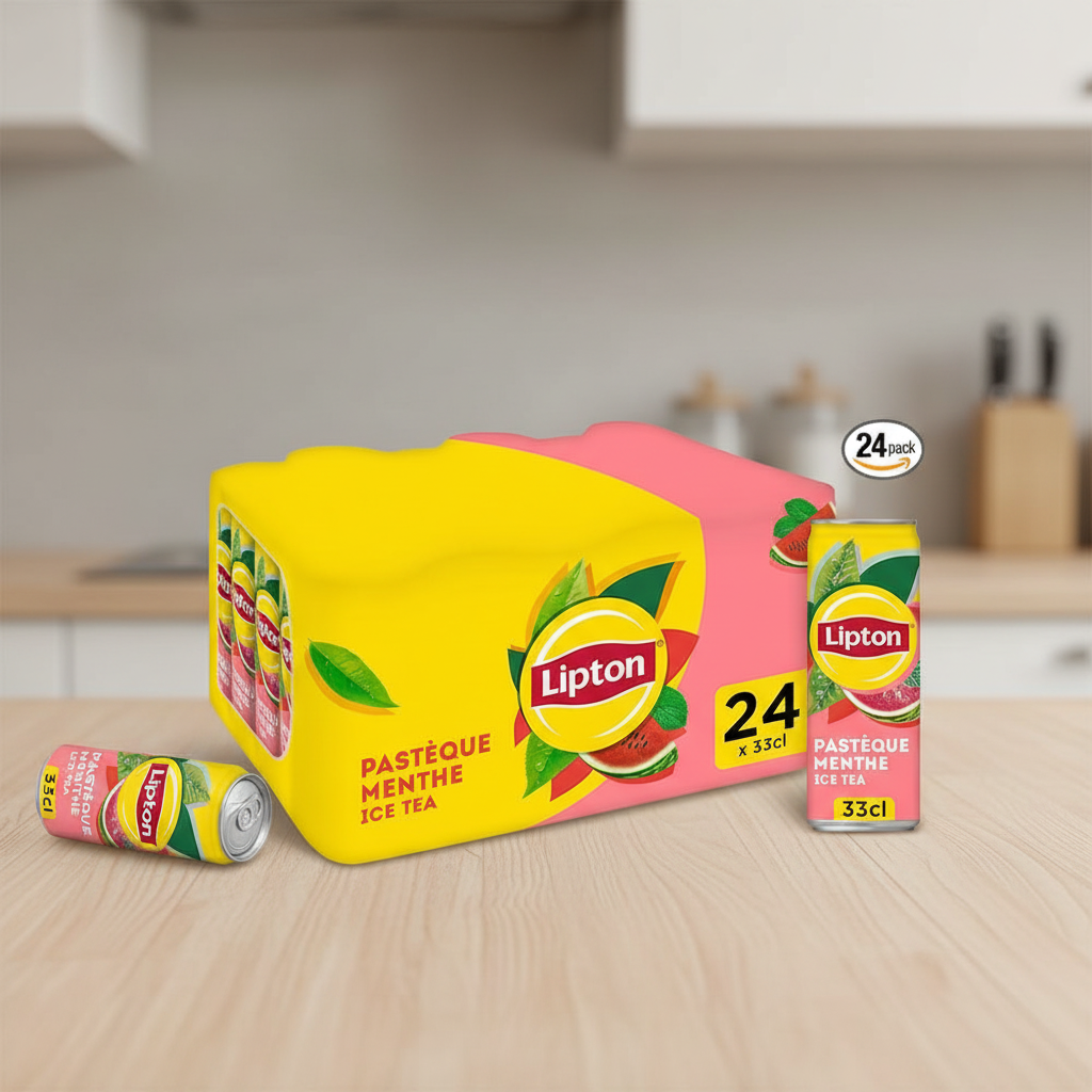 Lipton Thé glacé Pastèque menthe, pack de 24 x 33 cl