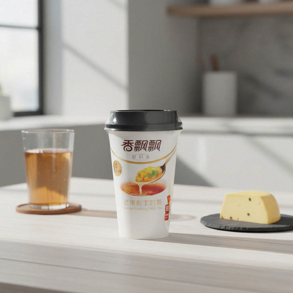 Xiang Piao Piao Thé au lait à la mangue avec pudding, avec édulcorants, 80 g