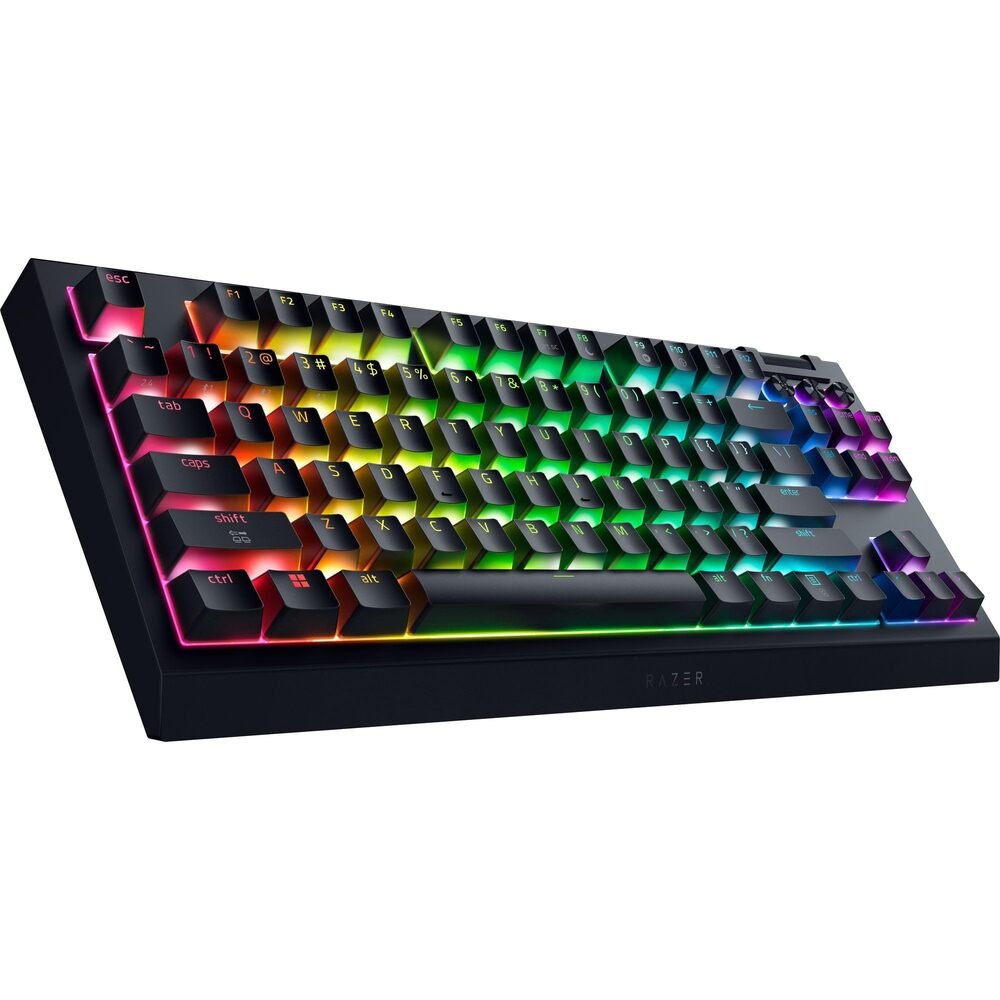 Razer BlackWidow V4 Tenkeyless HyperSpeed Clavier Gaming sans fil (Switch Orange) - AZERTY - Noir