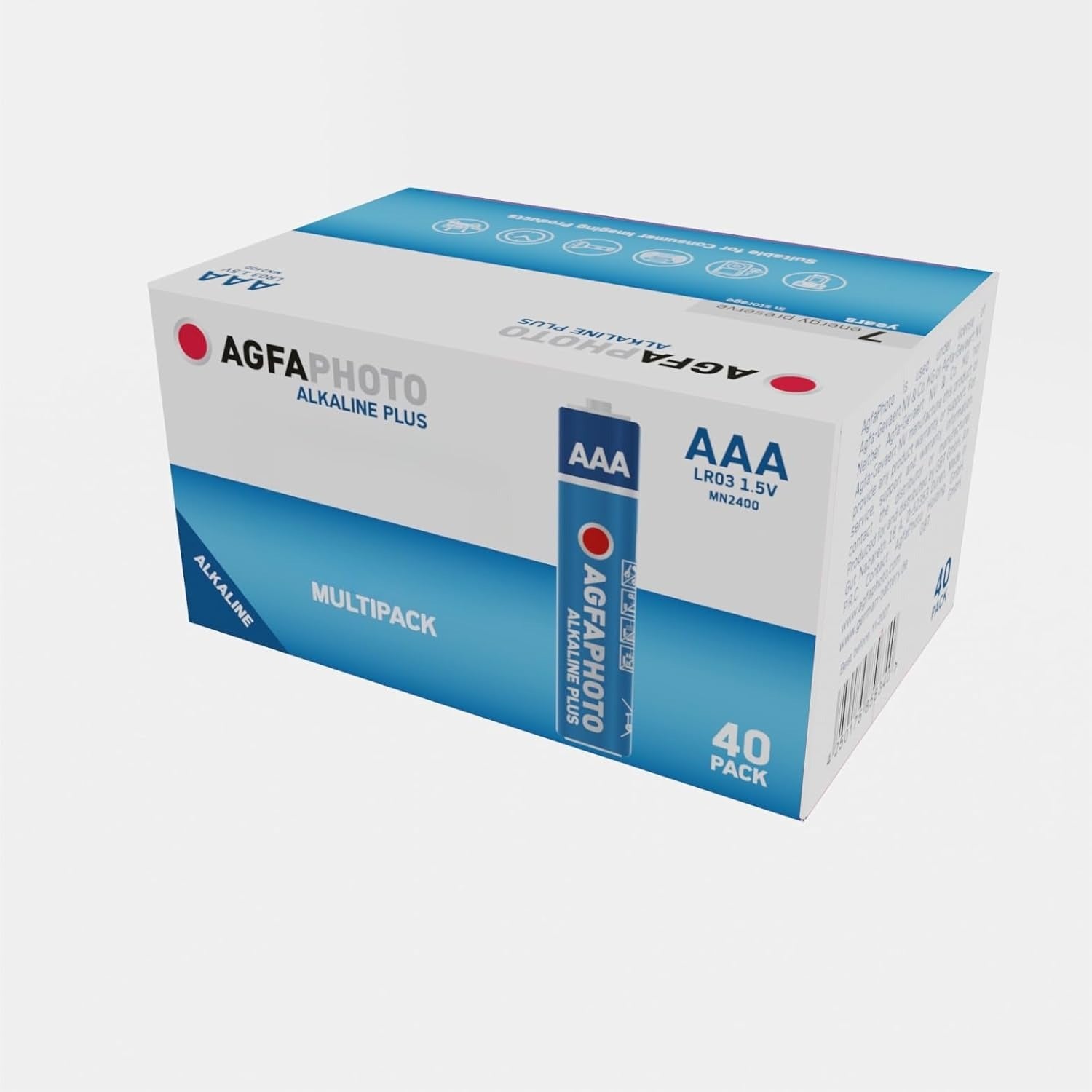 Boîte de 40 piles AgfaPhoto Alkaline PLUS, Micro AAA, LR03