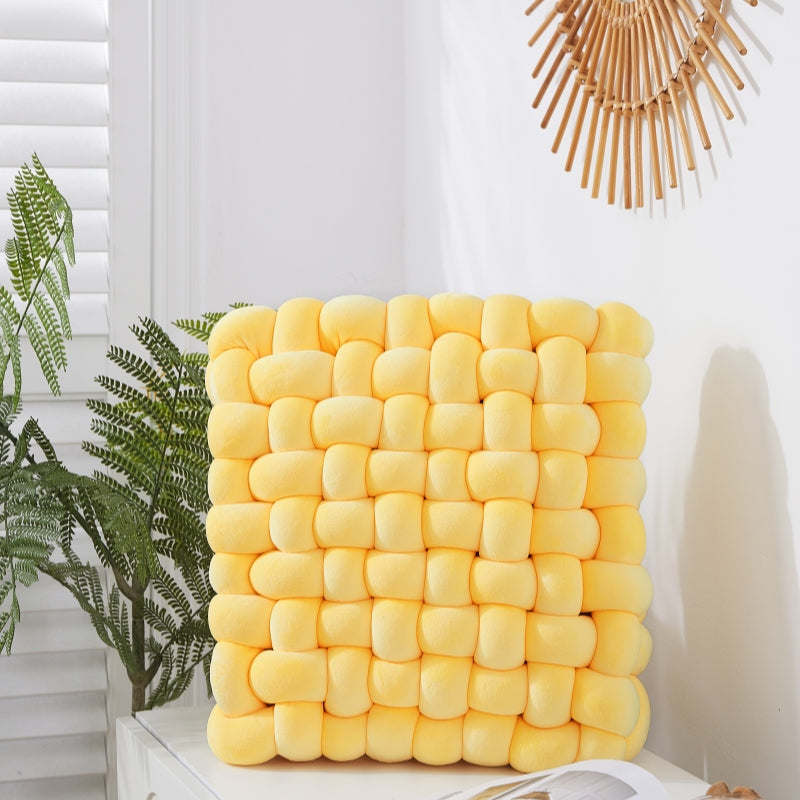 MEROPE, Coussin de Soutien Nœuds Polyester/Élasthanne, 40 cm, Jaune, 1 Pack