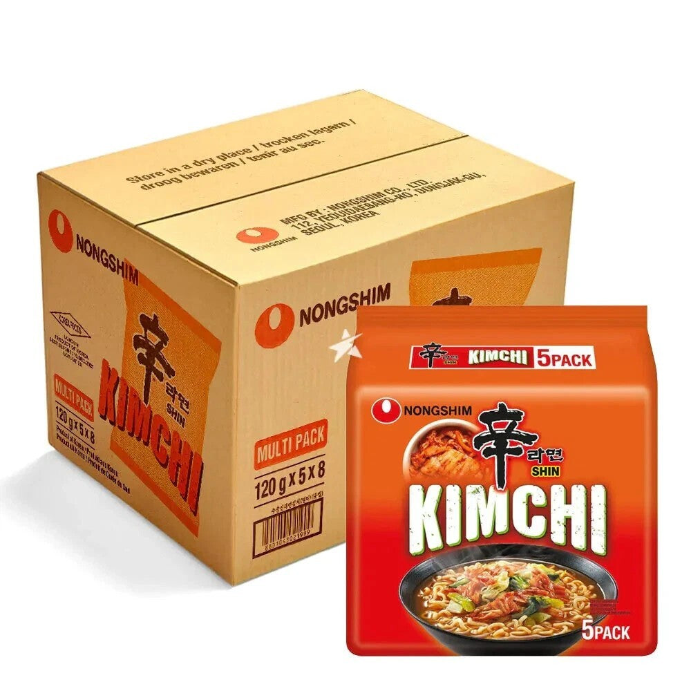 Nongshim Nouilles instantanées ramyun au kimchi - 8 x 5 x 120 g