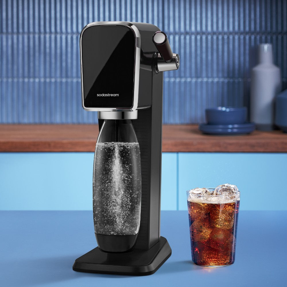 SodaStream ART Machine à eau pétillante et à sodas - 1 Bouteille 1 L - 1 Recharge Gaz 60 L - Noir