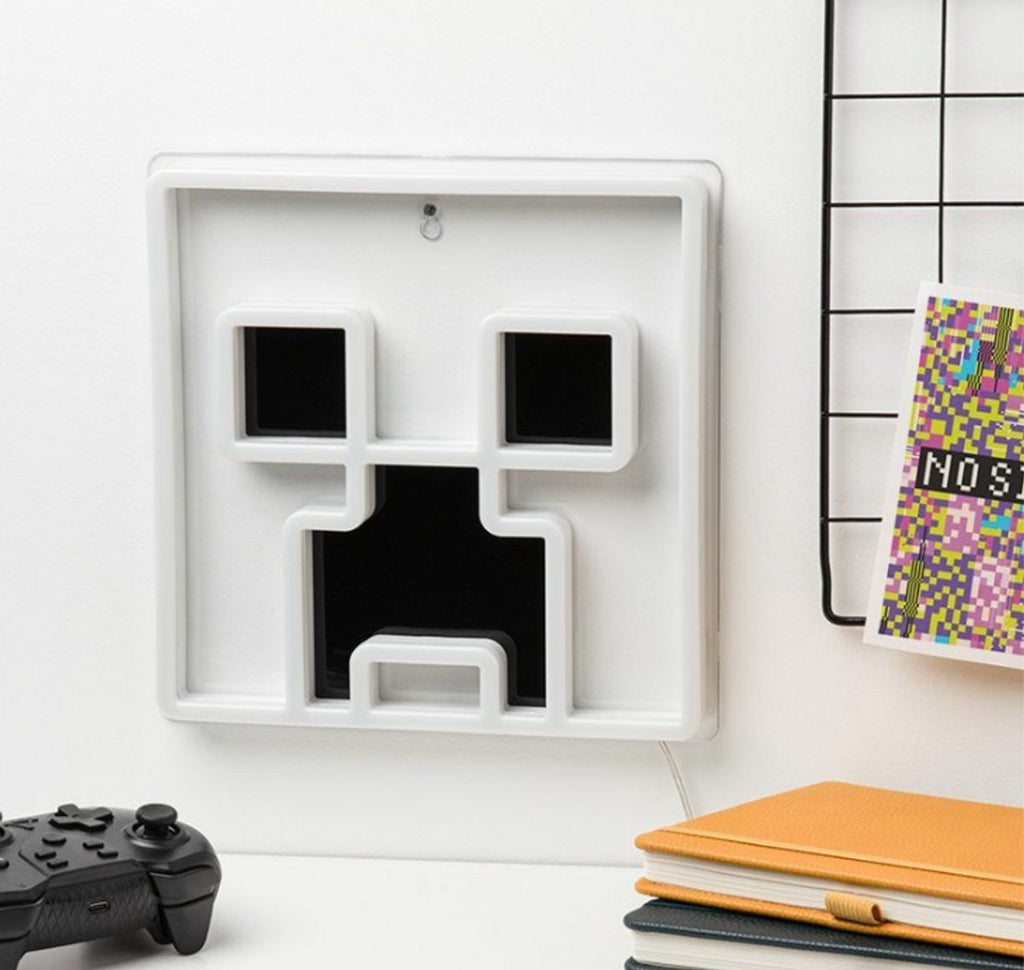 MINECRAFT Creeper Lumière néon LED - sous Licence Officielle - 25 cm - Fixation Murale - Alimenté par USB