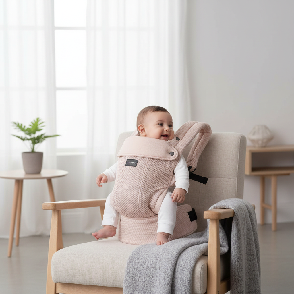Momcozy Porte-bébé en maille respirante, Conception ergonomique, Léger et facile à utiliser, Pour 3,2-20 kg, Soutien lombaire renforcé, Confort toute la journée, Mains libres, Rose, Cadeaux pour maman