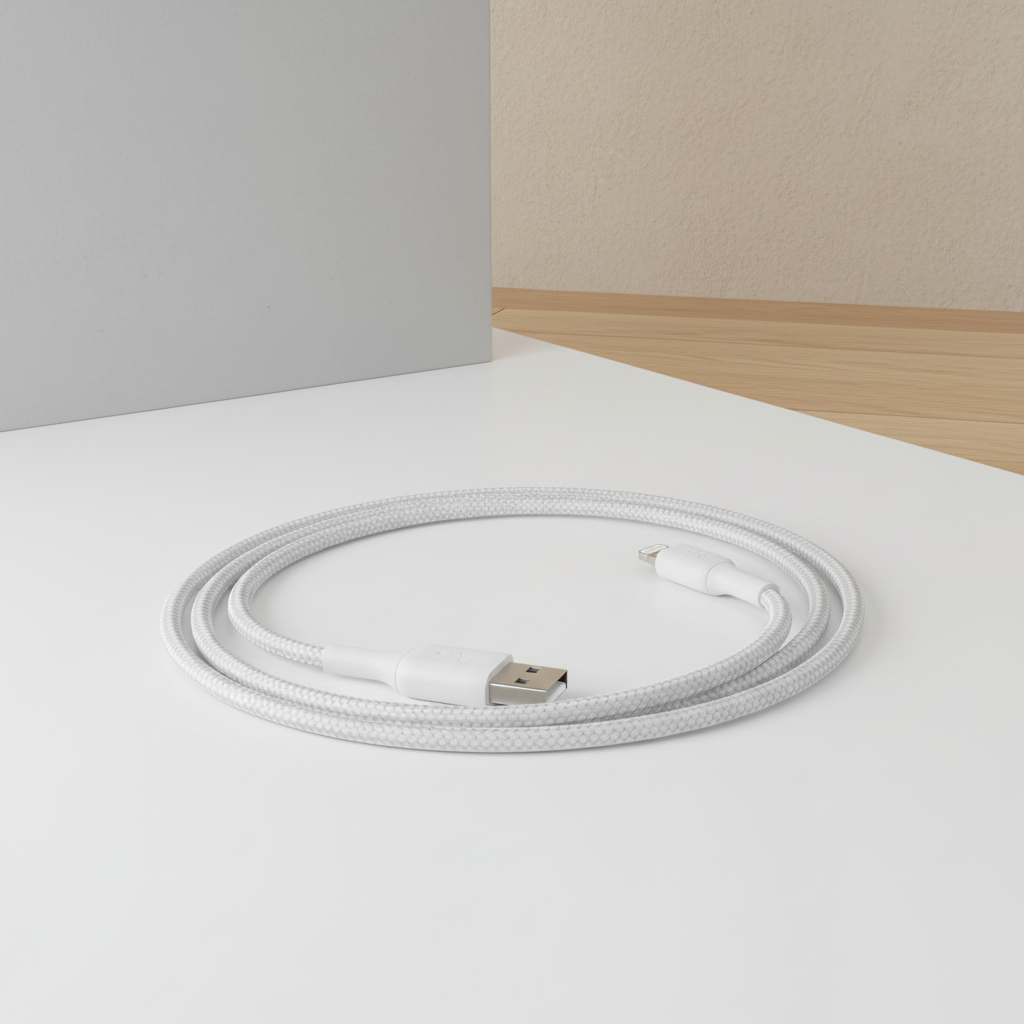 BELKIN Câble Lightning tressé USB-A 2 m - Blanc