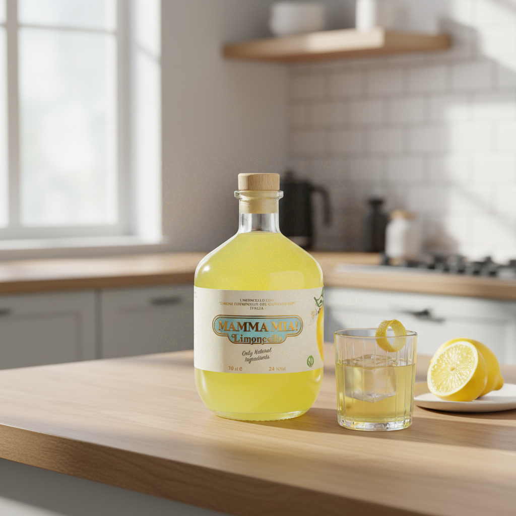 MAMMA MIA - Limoncello - Liqueur - 24% Alcool - Origine : Italie - Idéal à l'apéritif, en digéstif ou en cocktail Limoncello Spritz - Notes de Citron frais - 70 Cl
