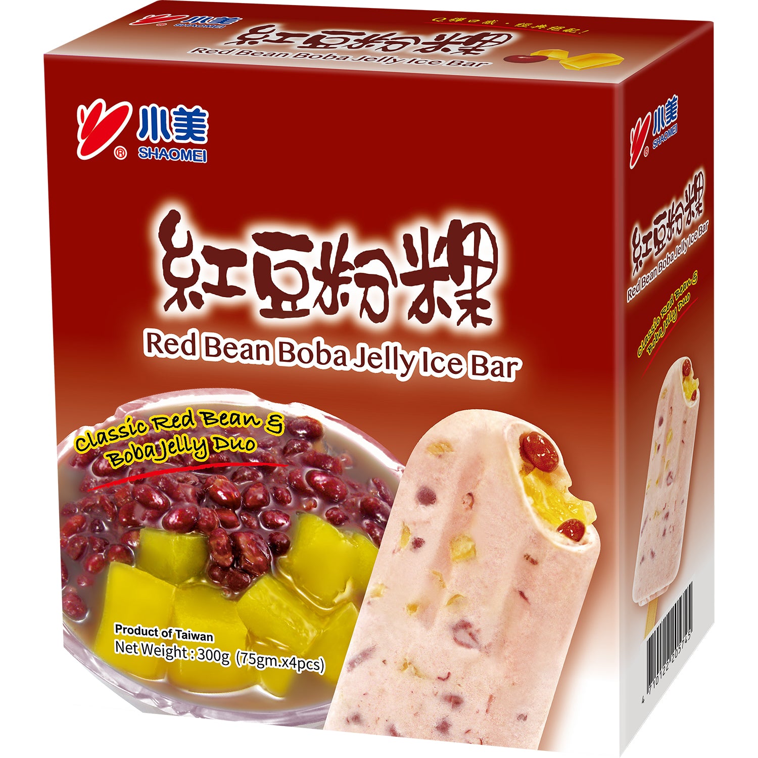 SHAOMEI Bâtonnet de glace à la gelée de haricots rouges x 4