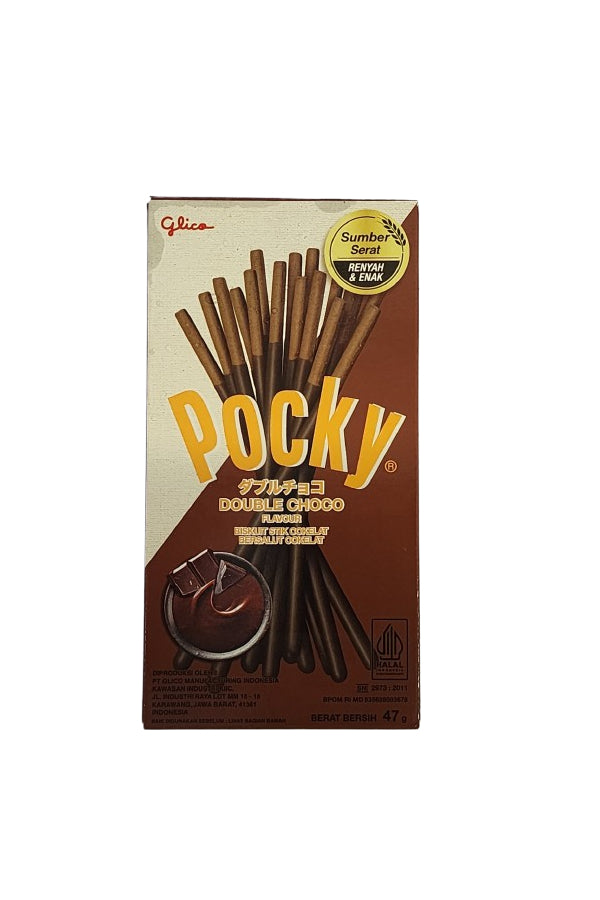 Glico Pocky Bâtonnets biscuités saveur double chocolat - 47 g