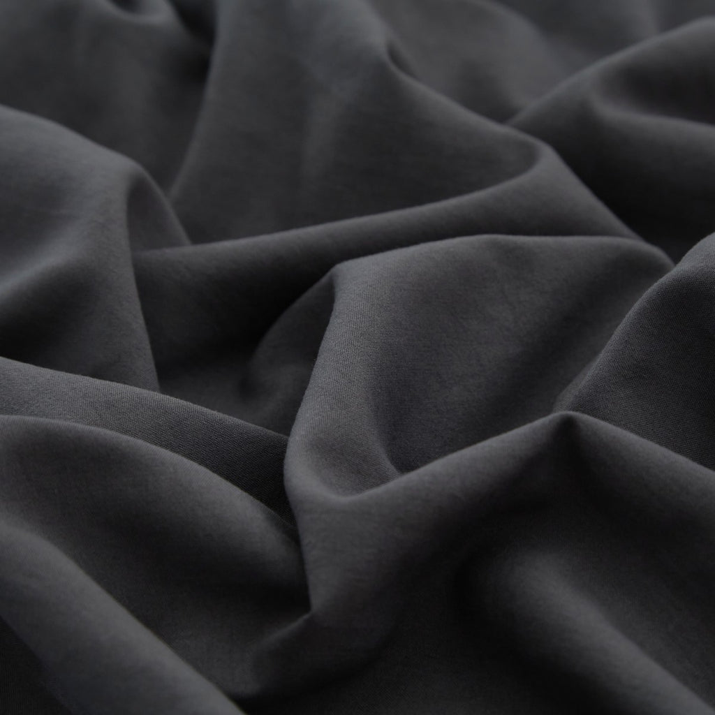 Meeallhome Parure de housse de couette lavée brossée, 155 x 220 cm/80 x 80 cm x 2, Gris foncé