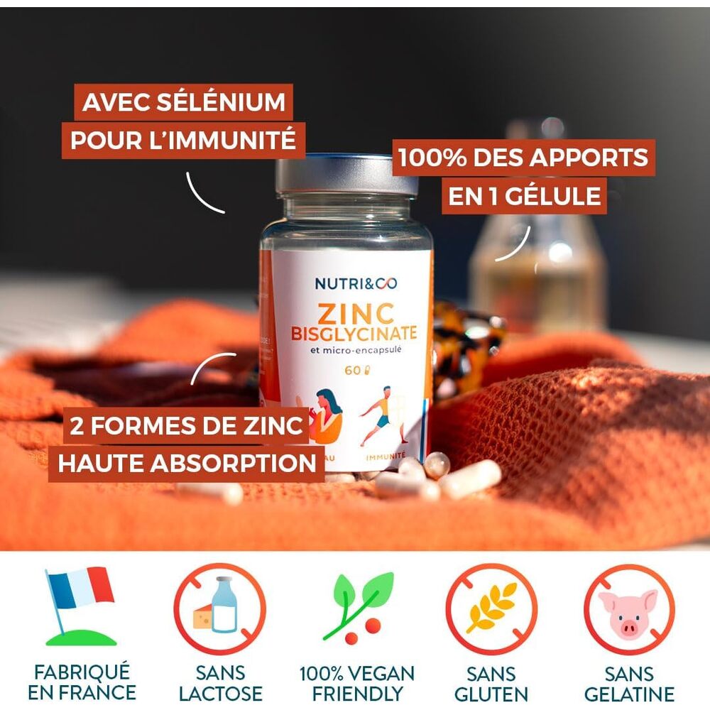 Nutri&Co Zinc bisglycinate - 60 gélules
