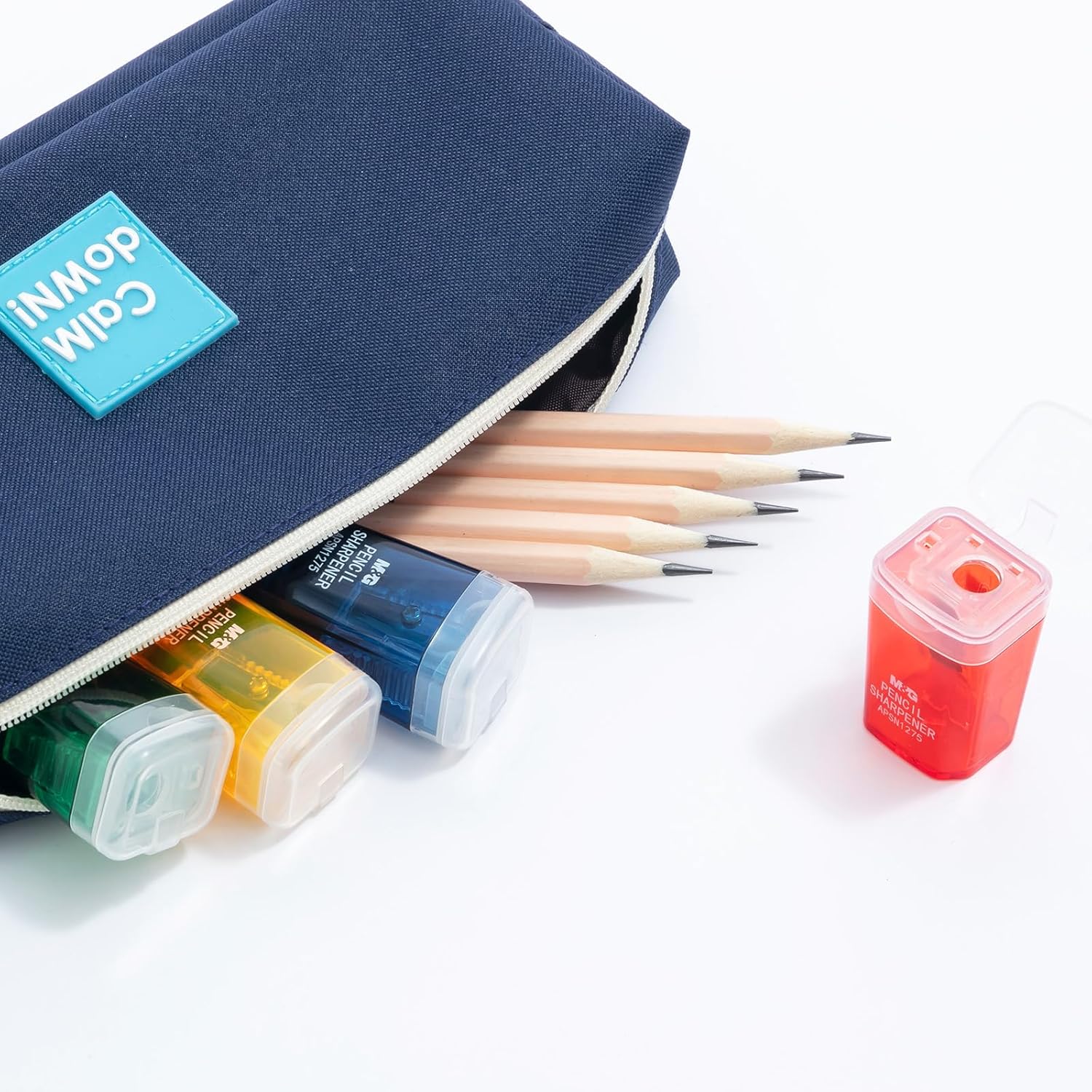 M&G Lot de 4 taille-crayons manuels à 1 trou avec couvercle, taille-crayons compacts portables pour crayons de couleur, fournitures scolaires et de bureau