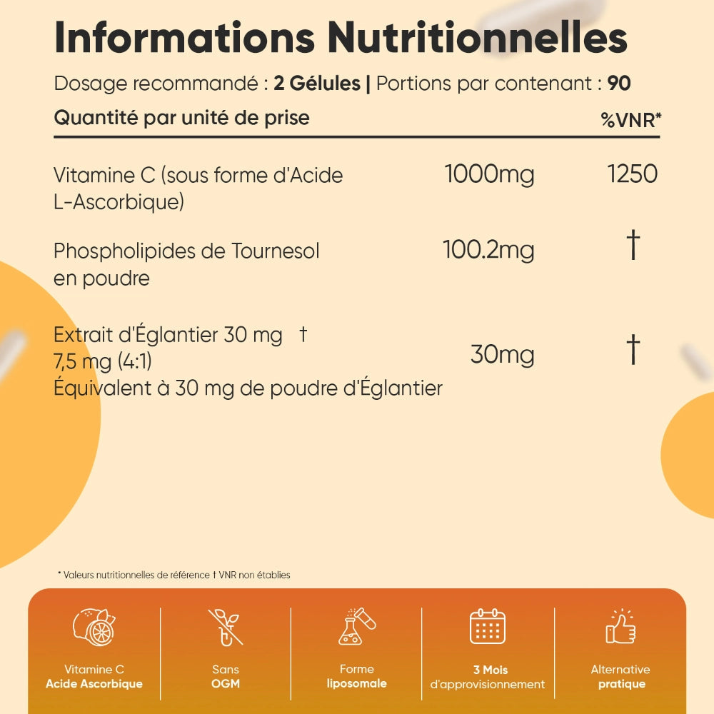WeightWorld Vitamine C liposomale 1000 mg - 180 gélules
