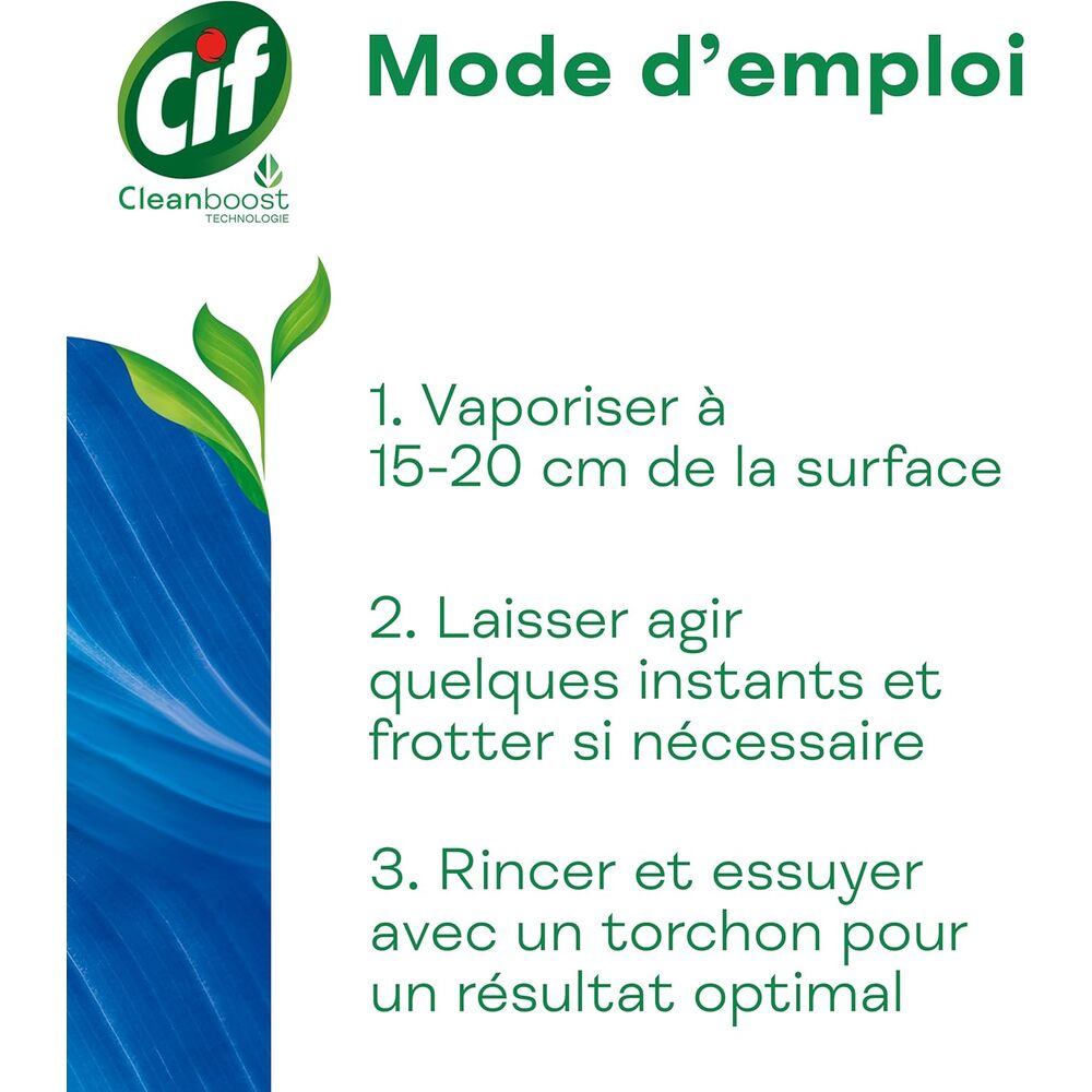 CIF Spray nettoyant salle de bain anticalcaire certifié Ecolabel Floral 750 ml