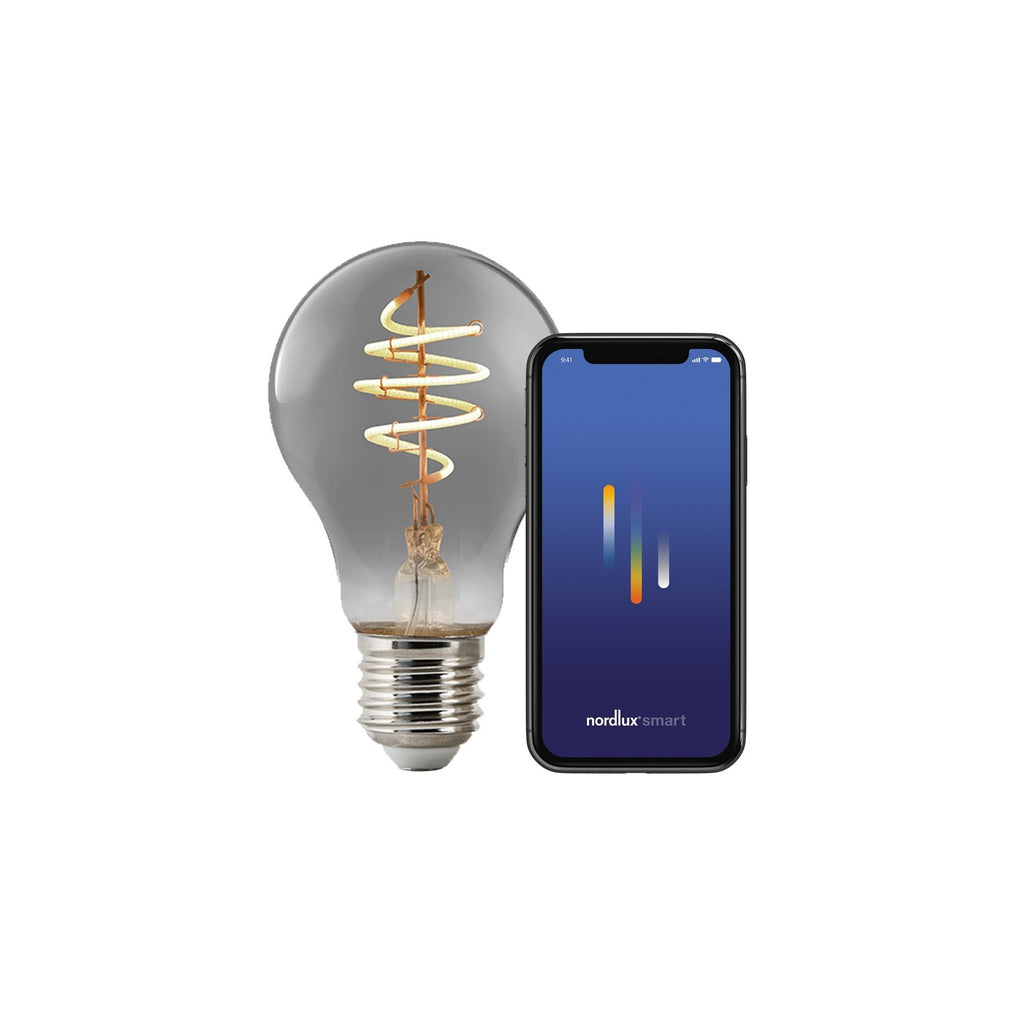 Ampoule SMART - E27 A60 standard, verre fumé - blanc chaud 1800K 100 l. - Nordlux
