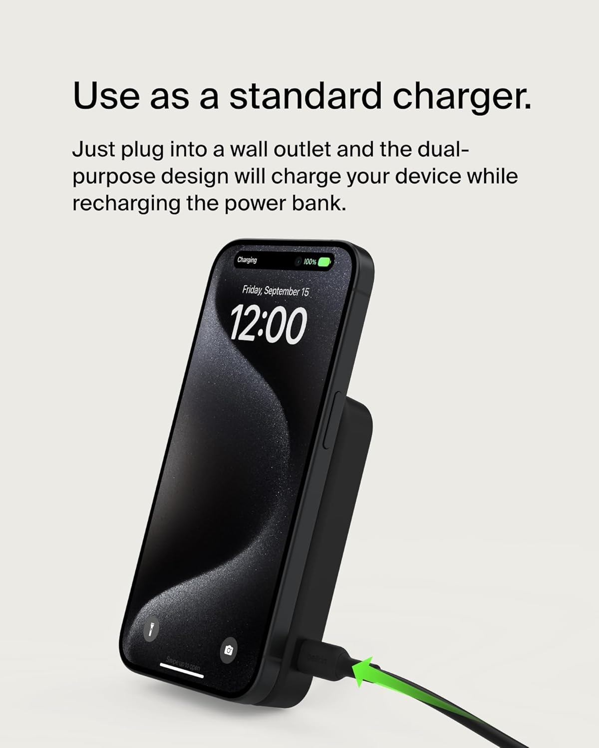 Belkin BoostCharge Pro batterie externe magnétique compatible Qi2, 8 000 mAh, noir