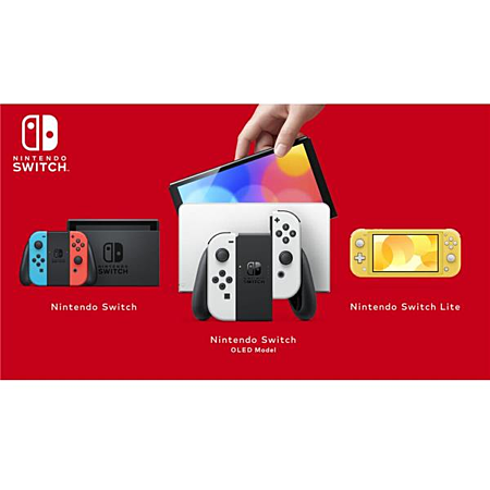 Nintendo Switch (modèle OLED) avec paire de Joy-Con bleu néon / rouge néon - Version EU