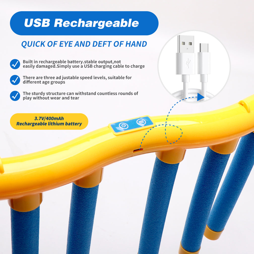 Jouet de jeu de réflexion à bâtons tombants, entraîneur de coordination œil-main rechargeable par USB avec 3 vitesses de chute réglables