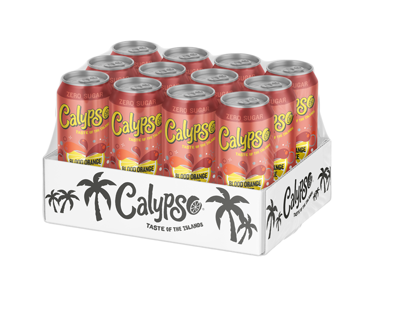 CALYPSO Limonade Pétillante à l'Orange Sanguine Zéro Sucre Pack de 12x33cl