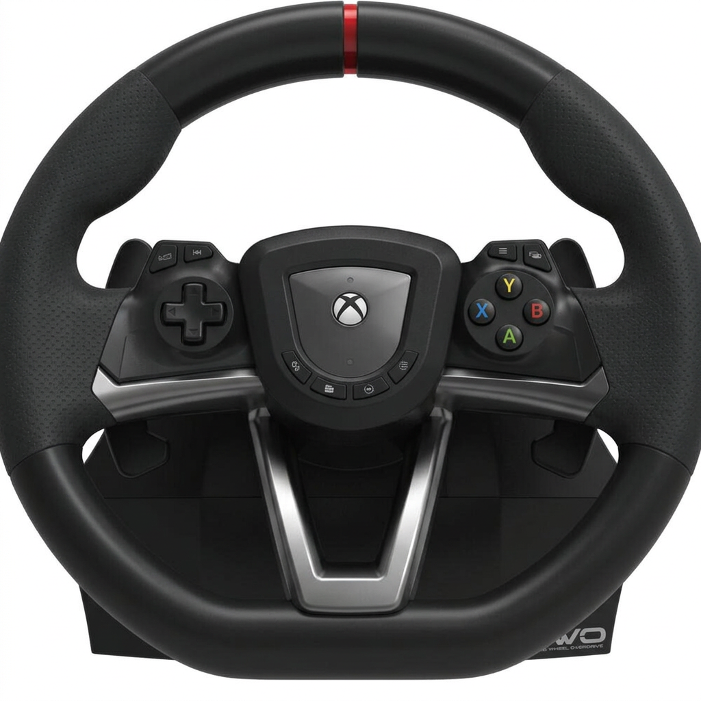 Hori Overdrive Volant de Course PC/Xbox Series X|S/Xbox One Sous Licence Officielle Avec Pédales Direction à 270 Degrés Noir