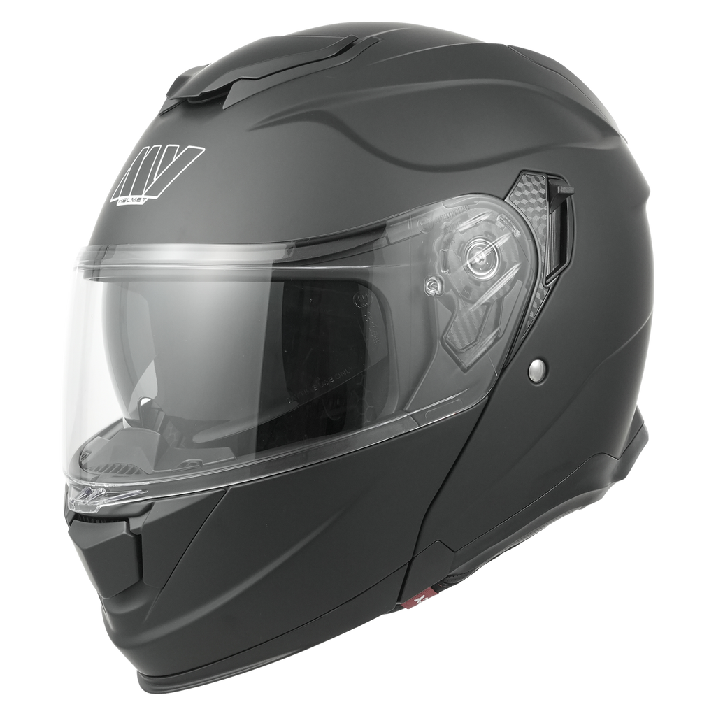 MY 935 Casque moto intégral à visière relevable certifié ECE 22.06 modulaire avec double visière pour hommes et femmes noir mat - Taille S