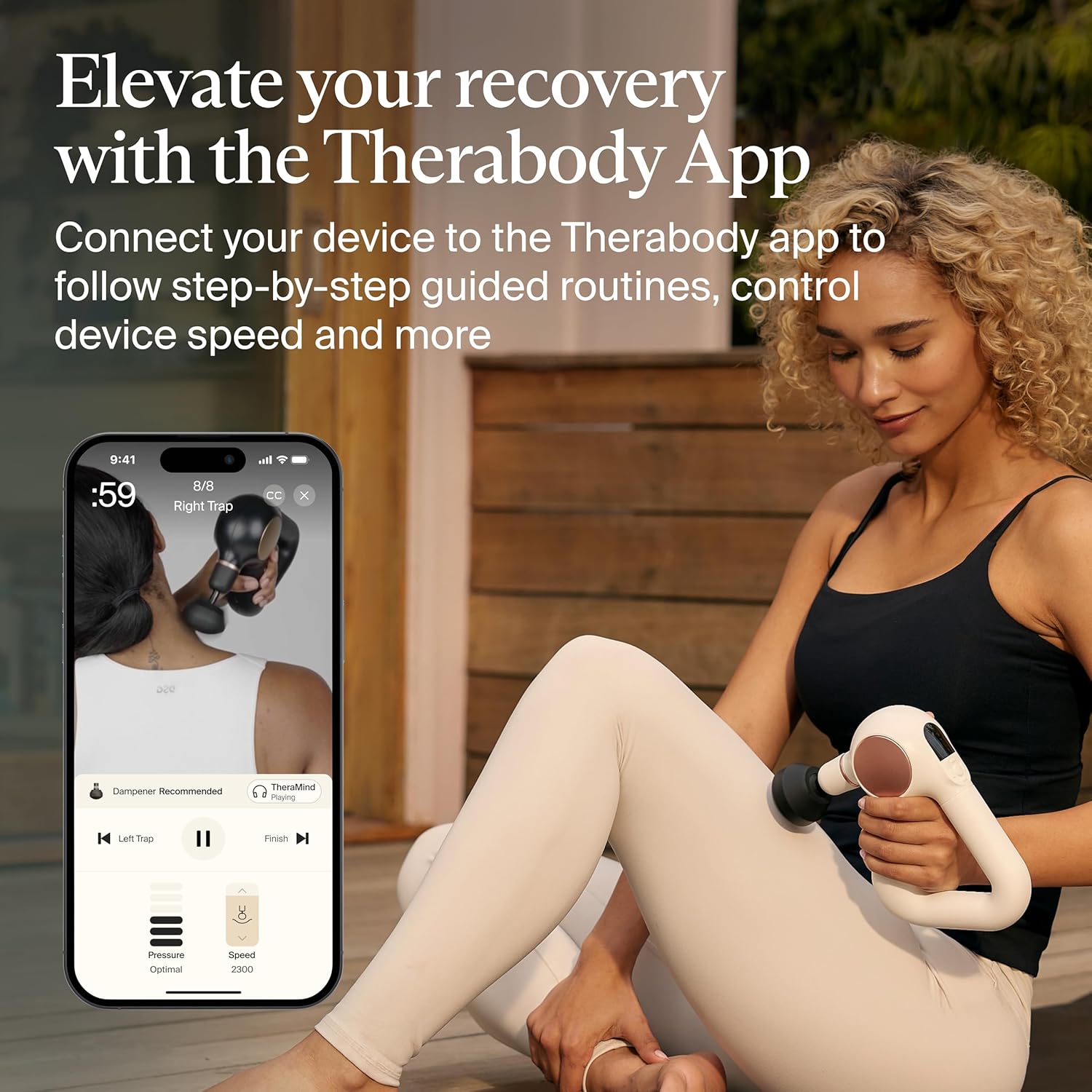 Theragun Sense - Pistolet de massage à percussion - Appareil de massage des tissus profonds pour un usage personnel avec exercices de respiration préinstallés pour le soulagement du stress, Blanc