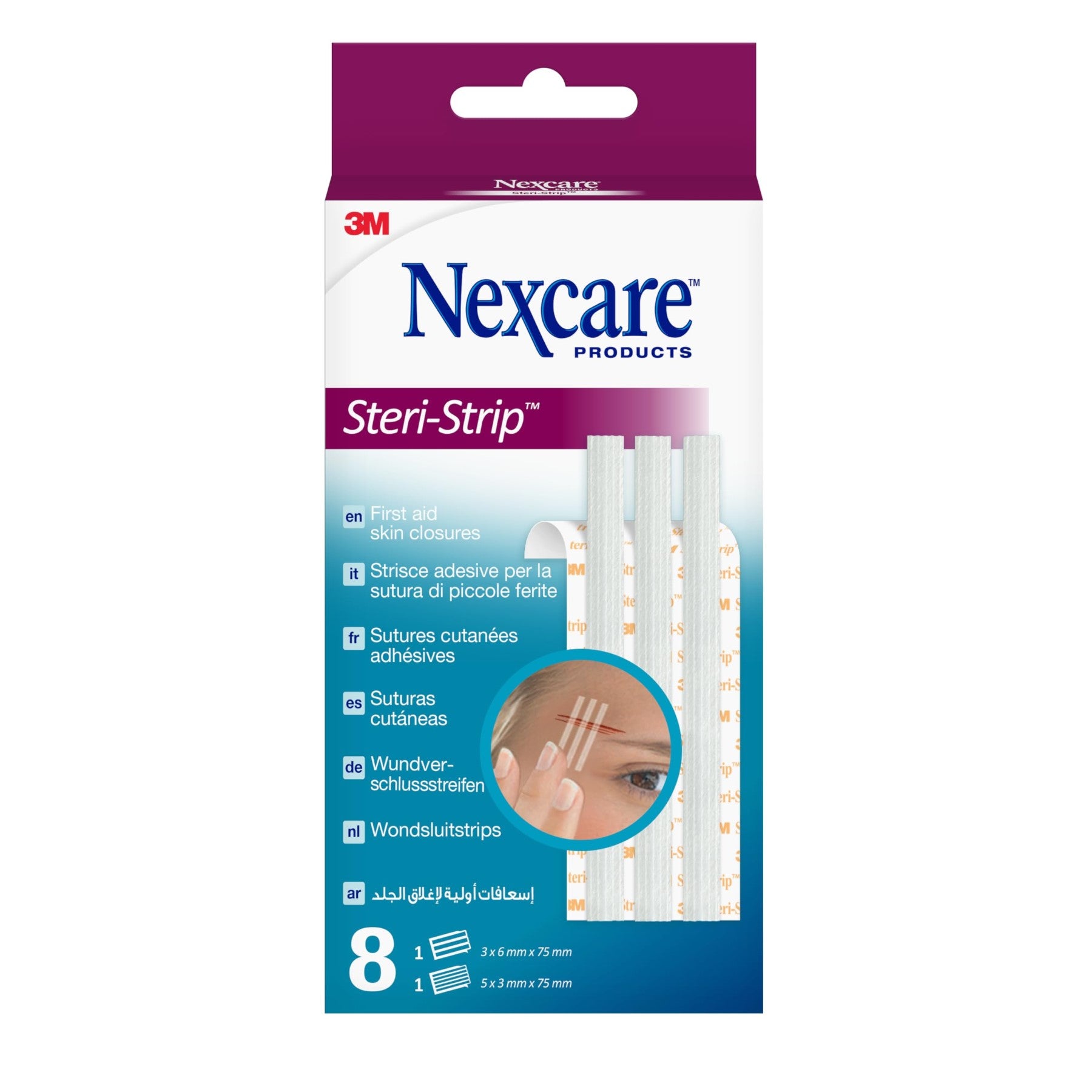 NEXCARE™ Steri-Strip™ Pansements Cutanés Assortis R150C, Lot de 8