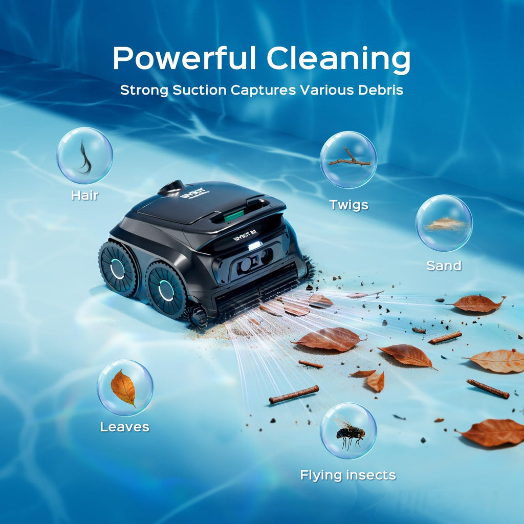WYBOT B1 robot nettoyeur de piscine, mise à jour OTA, nettoyage du fond et des parois, aspirateur de piscine sans fil 120 min d'autonomie pour piscines enterrées et hors sol