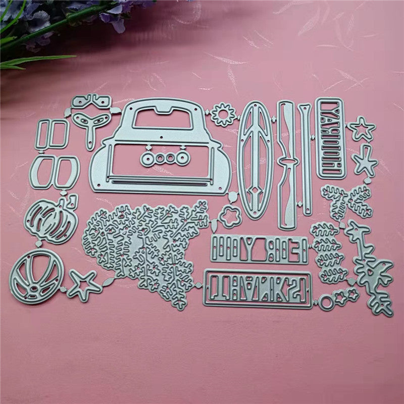WhereHike Découpes en métal décoration de voiture, matrices de découpe en déstockage pour création de cartes, matrices de gaufrage pour scrapbooking