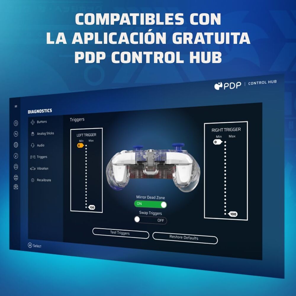 PDP Manette Filaire REALMz LED Light-up Pro Nintendo Switch et Switch OLED - Prise Audio 3,5 mm - Commandes Volume D-pad - Licence Officielle - Effets LED Réglables - Motif Knuckles