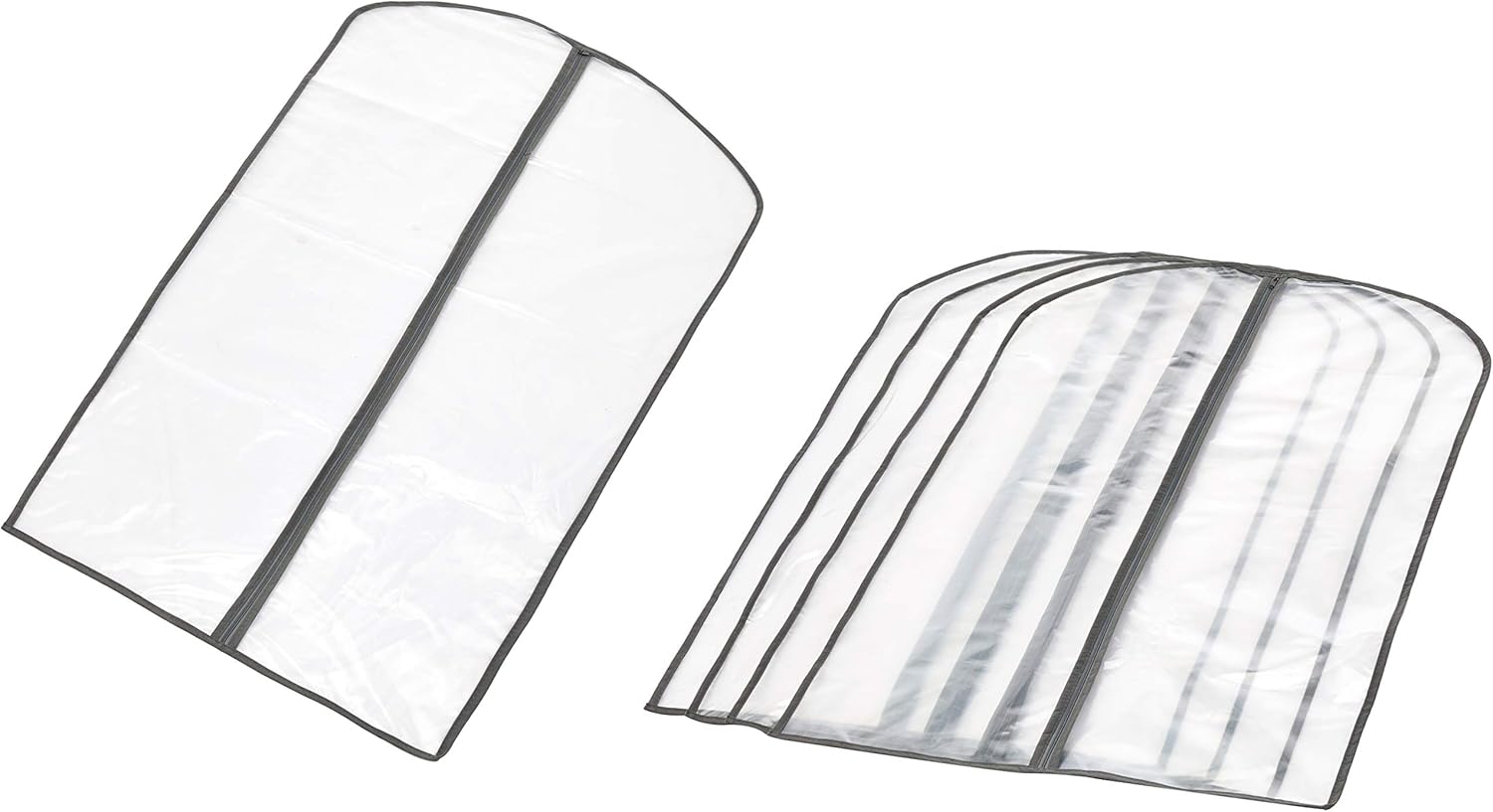 ANQI sac de rangement pour vêtements en PEVA à fermeture éclair, lot de 5, blanc