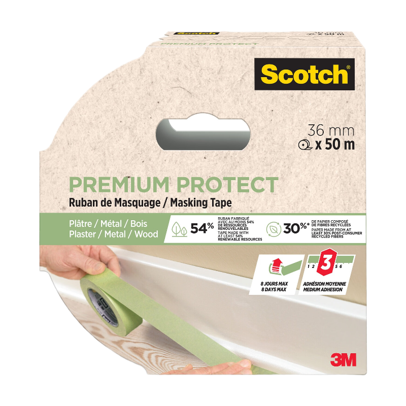 Scotch® Ruban de Masquage Classic Premium Protect Scotch® - PEFC Vert 50m x 36mm