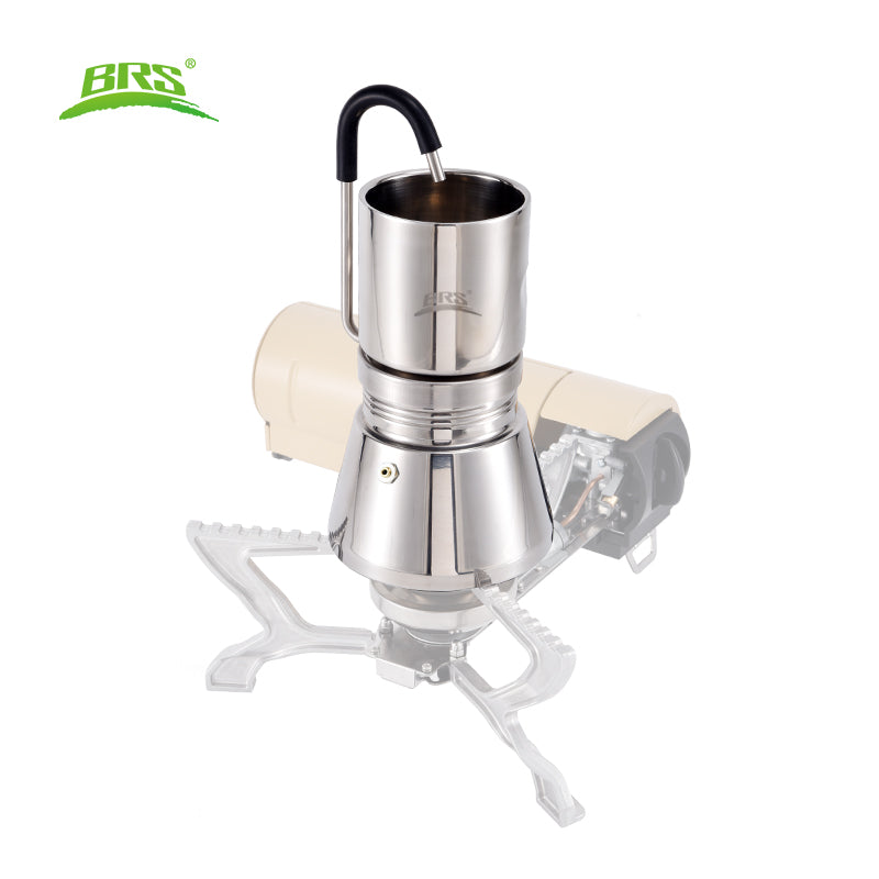 BRS TC05 Cafetière italienne portable en acier inoxydable pour le camping - 250 ml