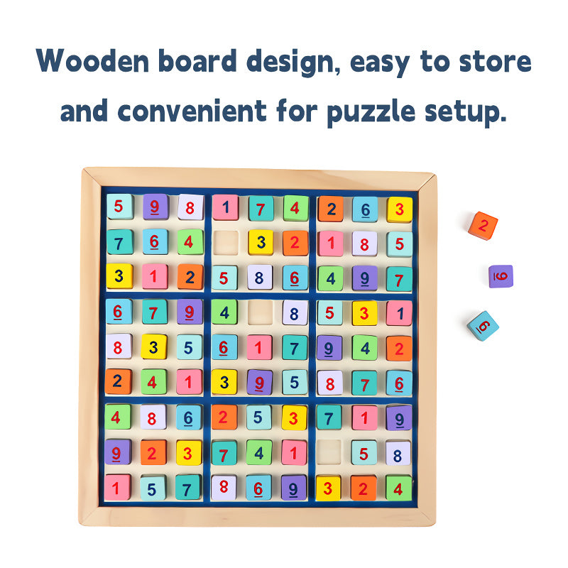 MIMI Deluxe Puzzle de Grille de Jeu de Société en Bois de 9 Carrés de Sudoku Cadeau pour Enfants et Adultes