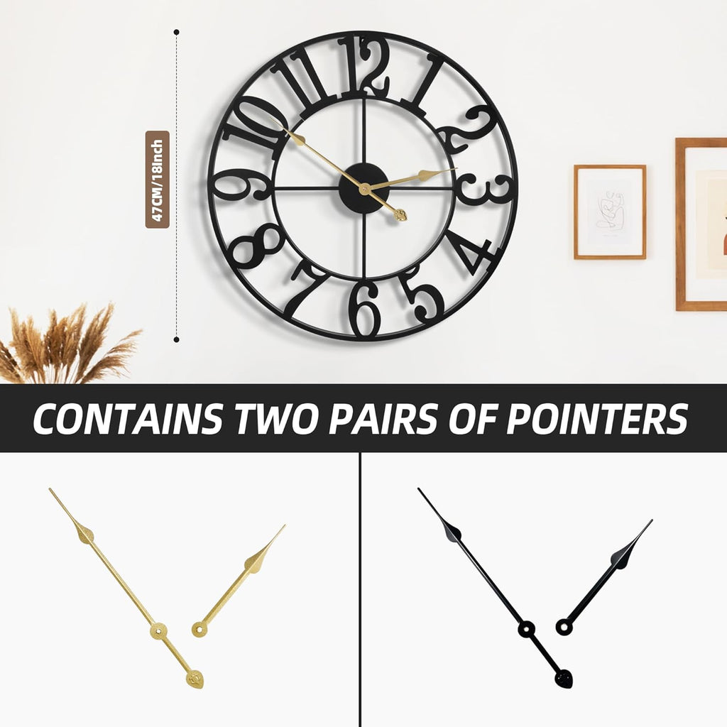HAITANG 311 Horloge Murale 40 cm Noir
