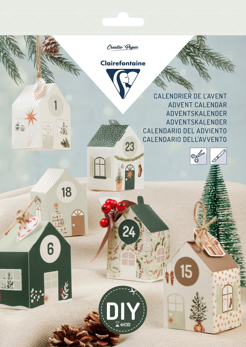Clairefontaine Kit découverte Calendrier de l'Avent - 20,6 x 1,9 x 29 cm