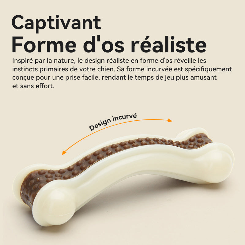 Blinkit Jouet à mâcher pour chien, Jouet résistant aux morsures en cuir de vachette robuste et nylon pour chiens mâcheurs intensifs, Jouet de nettoyage dentaire
