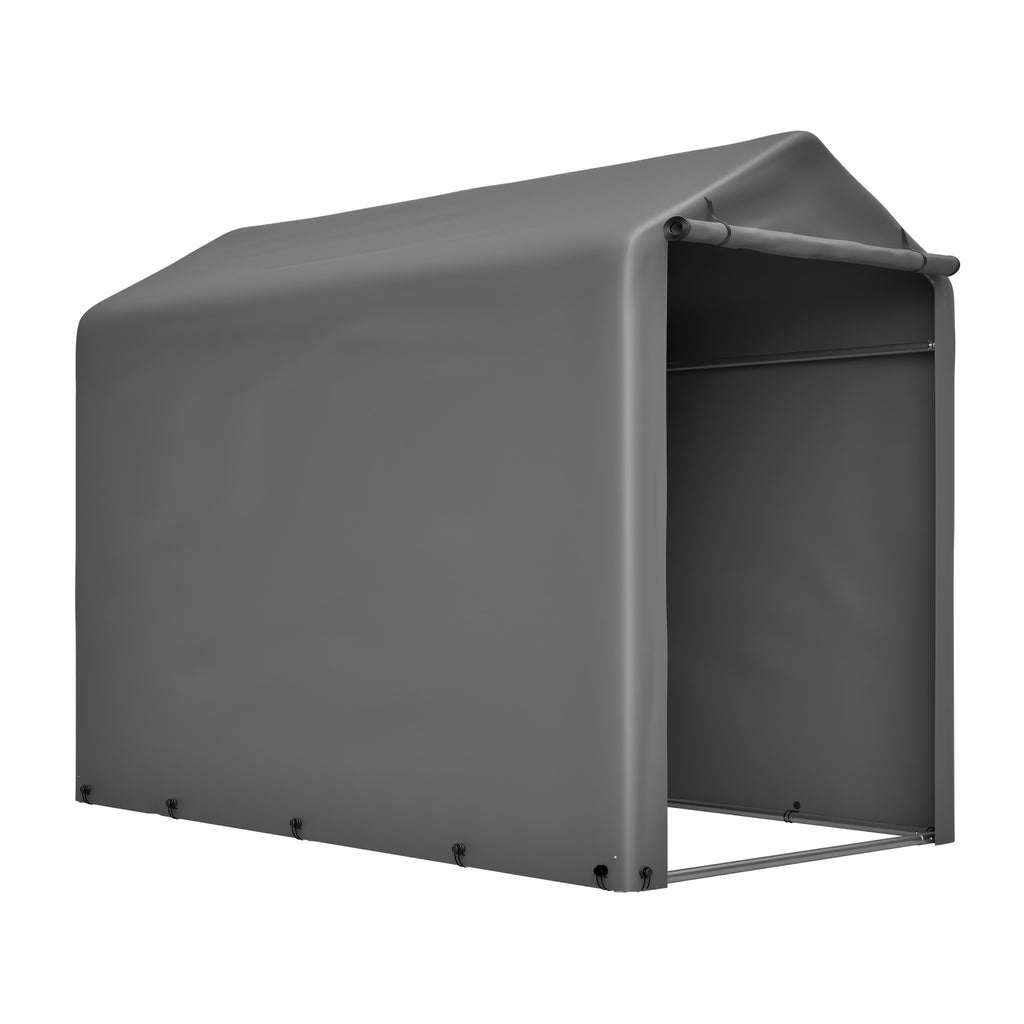 Tente de rangement pour vélos, abri de rangement pour 1 à 2 vélos, atelier et abri pour voiture résistant à l'hiver avec toit en PE résistant aux UV, garage de rangement pour vélos et motos, 100×190×160 cm, gris foncé