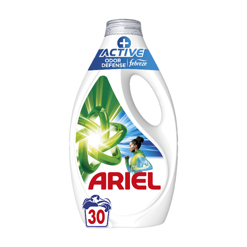 ARIEL lessive liquide protection active contre les odeurs, 30 lavages, 1,35 L