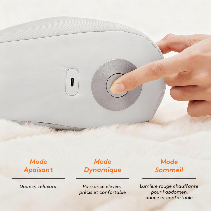 breo P2 Coussin de massage pour nuque et taille, Appareil de massage shiatsu chauffant avec 3 modes, Design ondulé ergonomique pour soutien des épaules et des cervicales