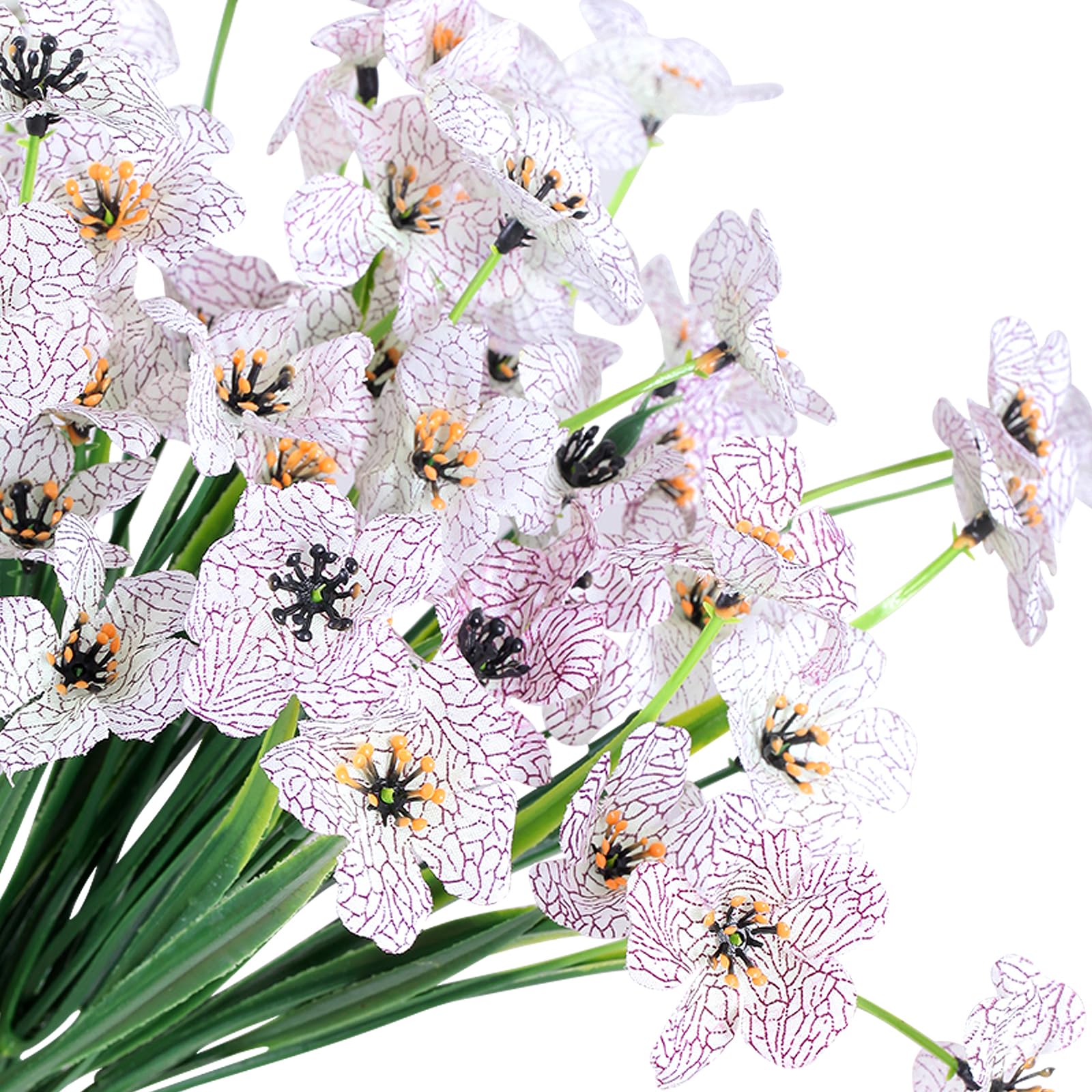 Yuejia Lot de 4 fleurs artificielles 13 po/33 cm pour extérieur, fleurs factices en plastique résistantes à la décoloration, plantes artificielles pour décoration