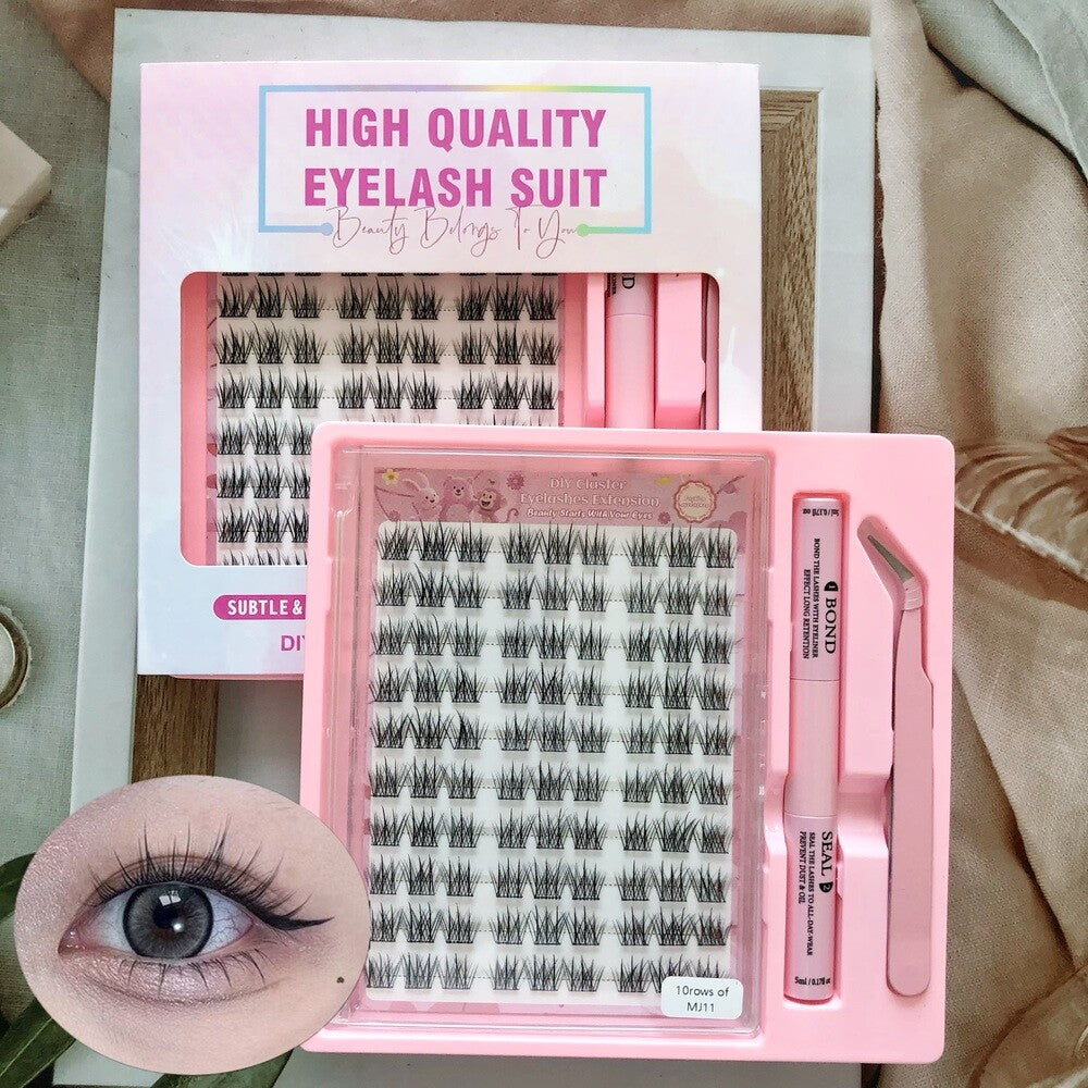 MeoMagic Kit d'extensions de cils 10 lignes - 120 pièces - pinces à épiler et colle - F18