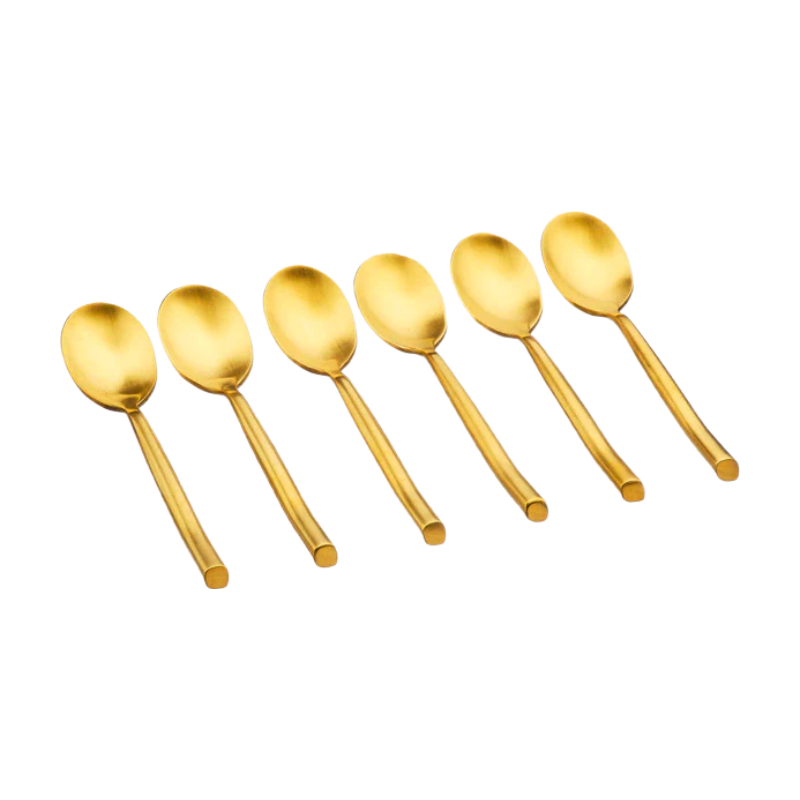 Björn KNUT Set de cuillères à thé 6 pièces - Or