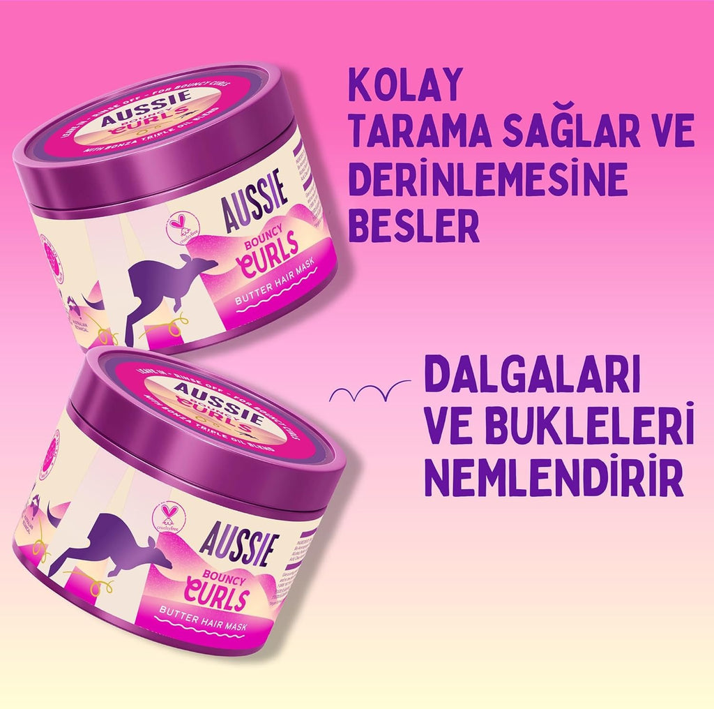 AUSSIE Masque Boucles Rebondies pour Cheveux Bouclés - 500 ml